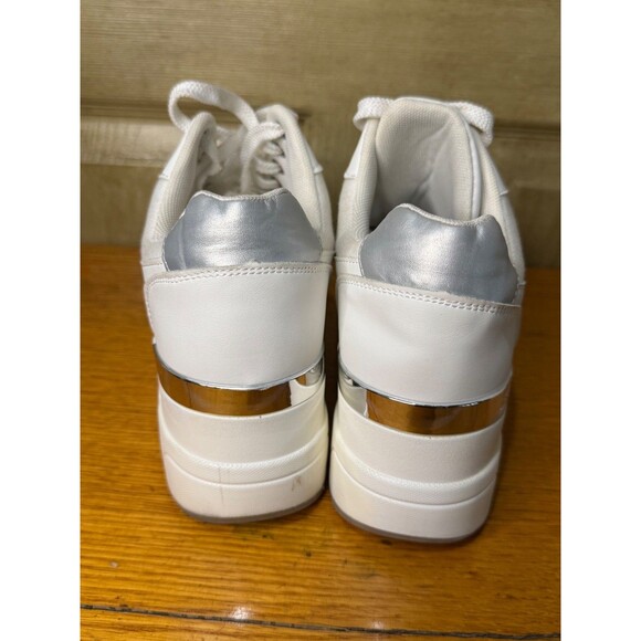 Cestfini Womens Hidden High Heel Fashion Wedge Sneakers White Size L - Picture 7 of 11